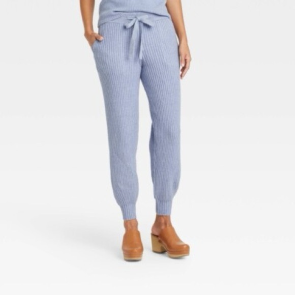 Universal Thread Pants - Universal Thread Light Blue Ribbed Knit Jogger Pants XS